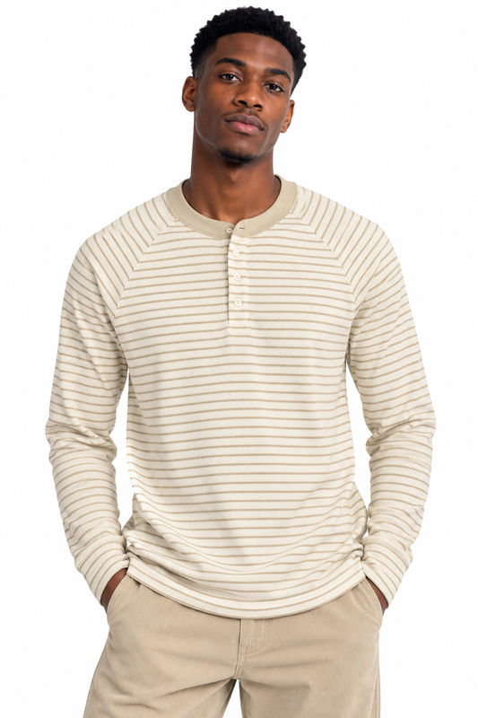 Giesto ribbed knit cream polo