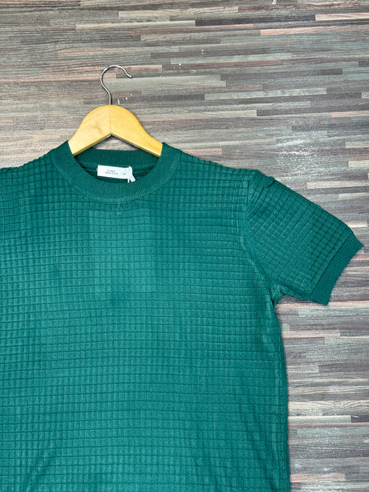 Knitted round neck tshirts in green