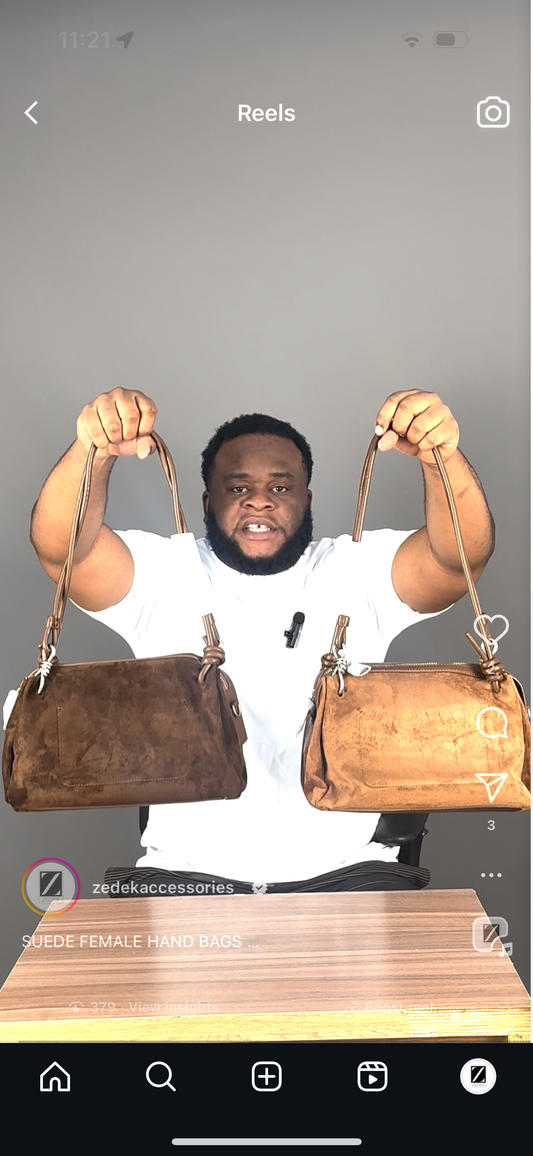 FEMALE SUEDE HAND BAG