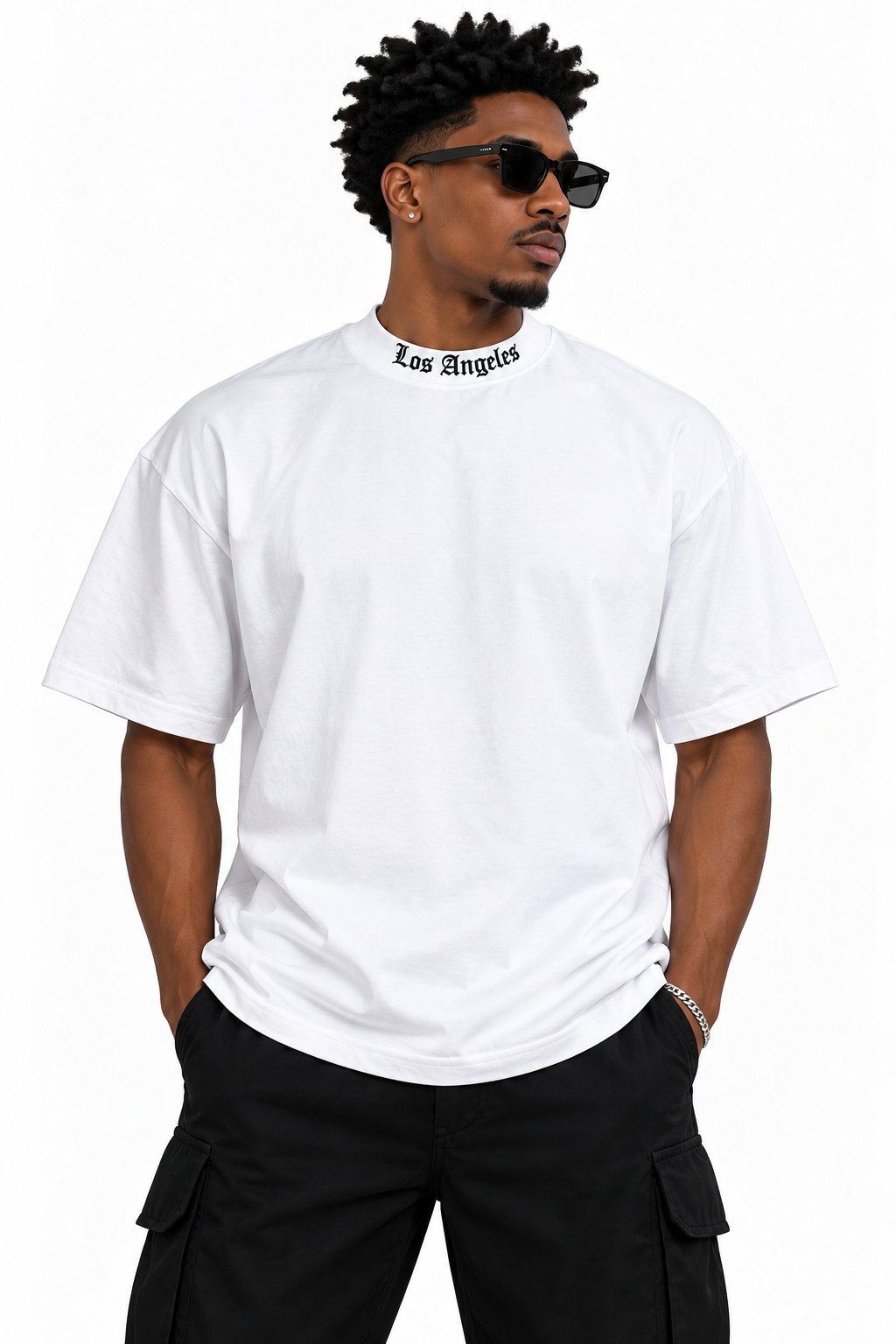 Black Squad Los Angeles tee in white