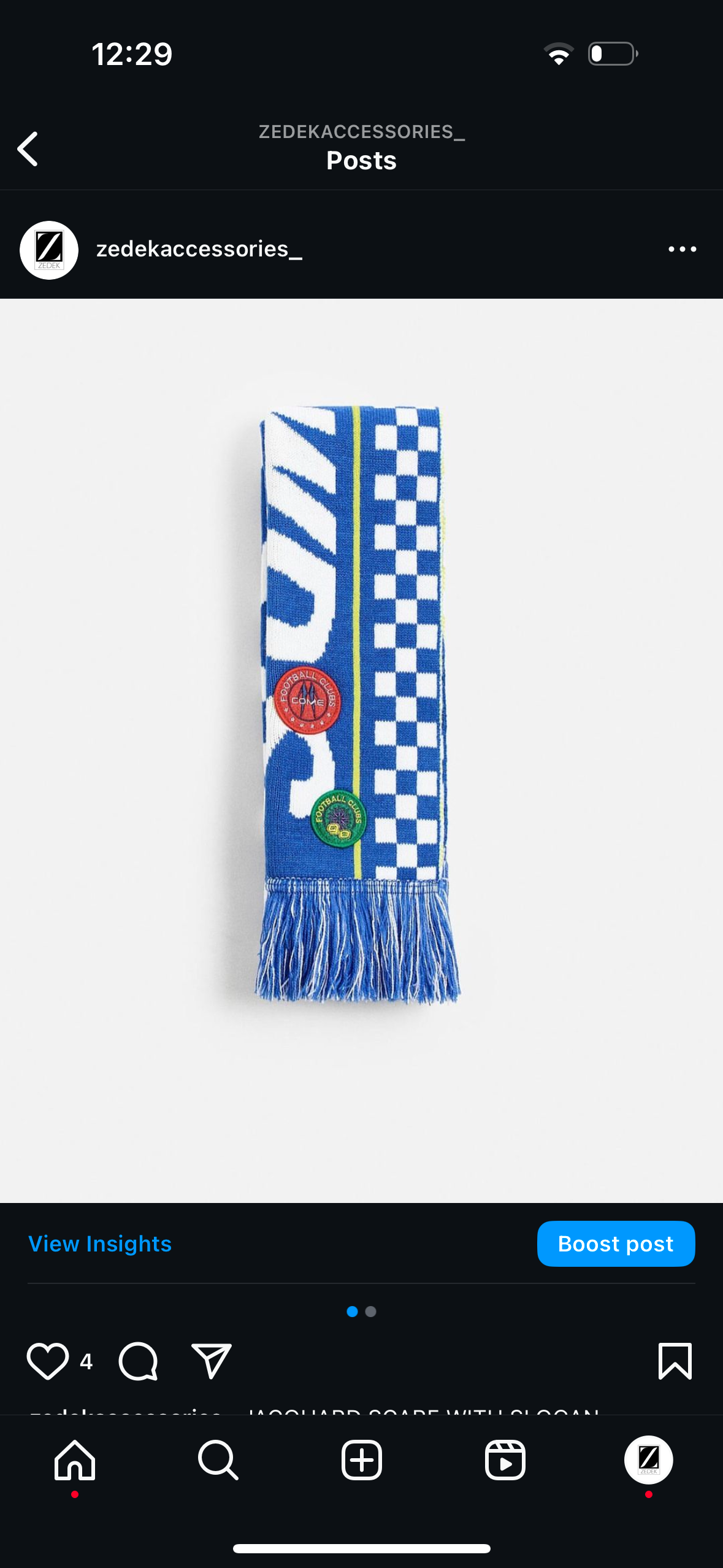 ZARA JACQUARD SCARF