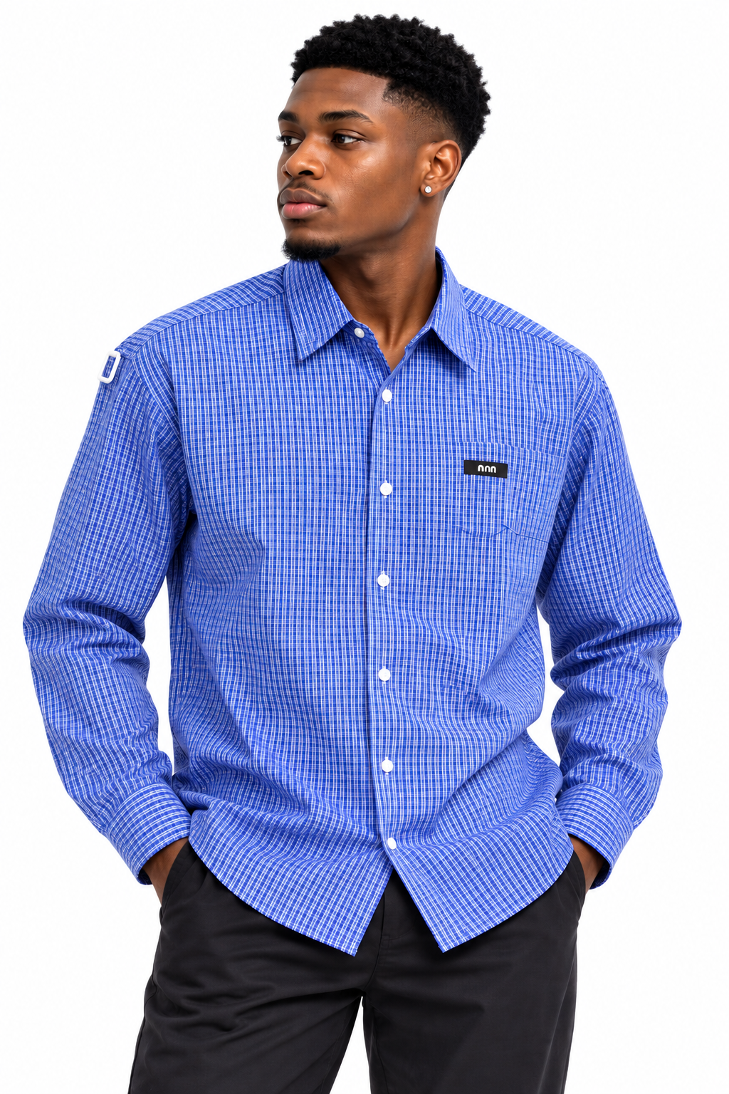 Marrakech royal blue checkered longsleeve