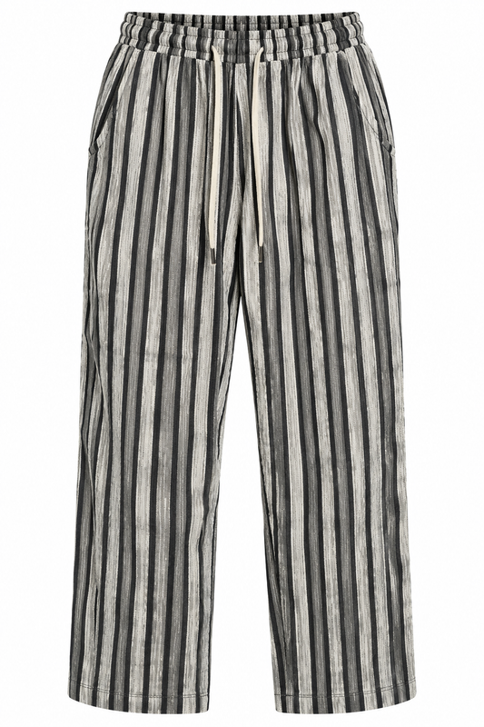 Marrakech dark grey vertical stripe down strong trousers