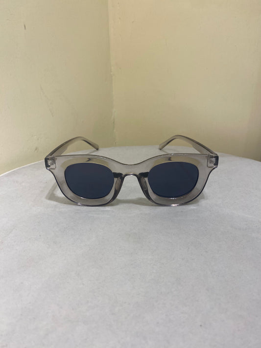 Zedek retro round sunglasses in Transparent Lens