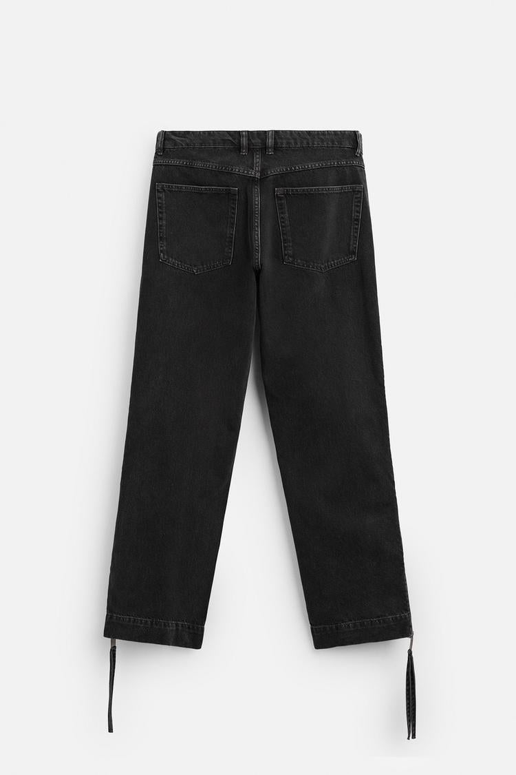 ZARA BELL BOTTOM JEANS WITH SIDE ZIPS