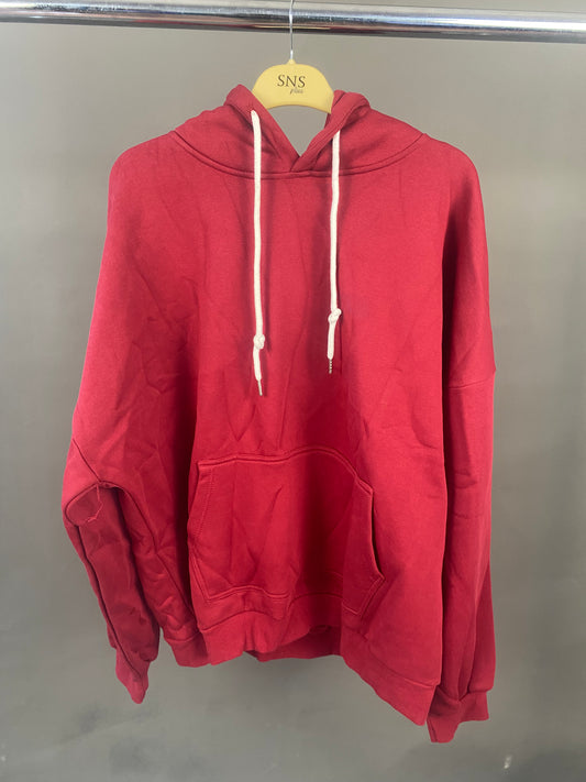 Heavy weight plain hoodies in wine