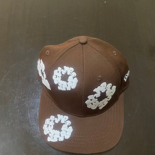 Brown fitted hat