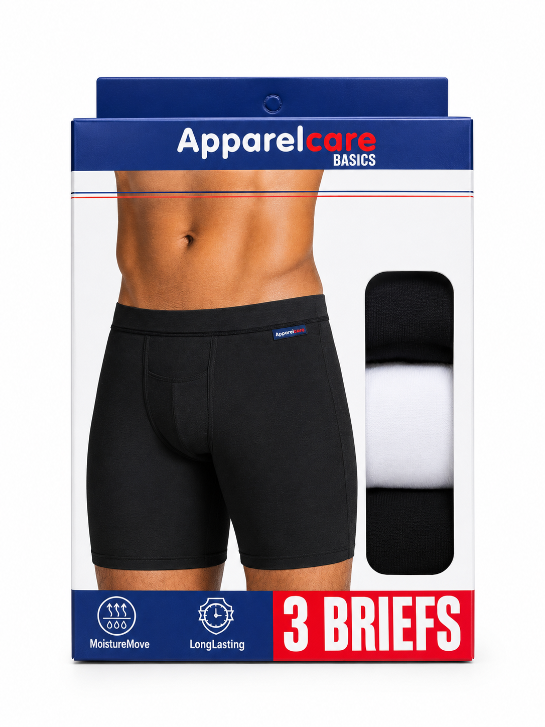 Apparel pack of Boxers in white /navy/black