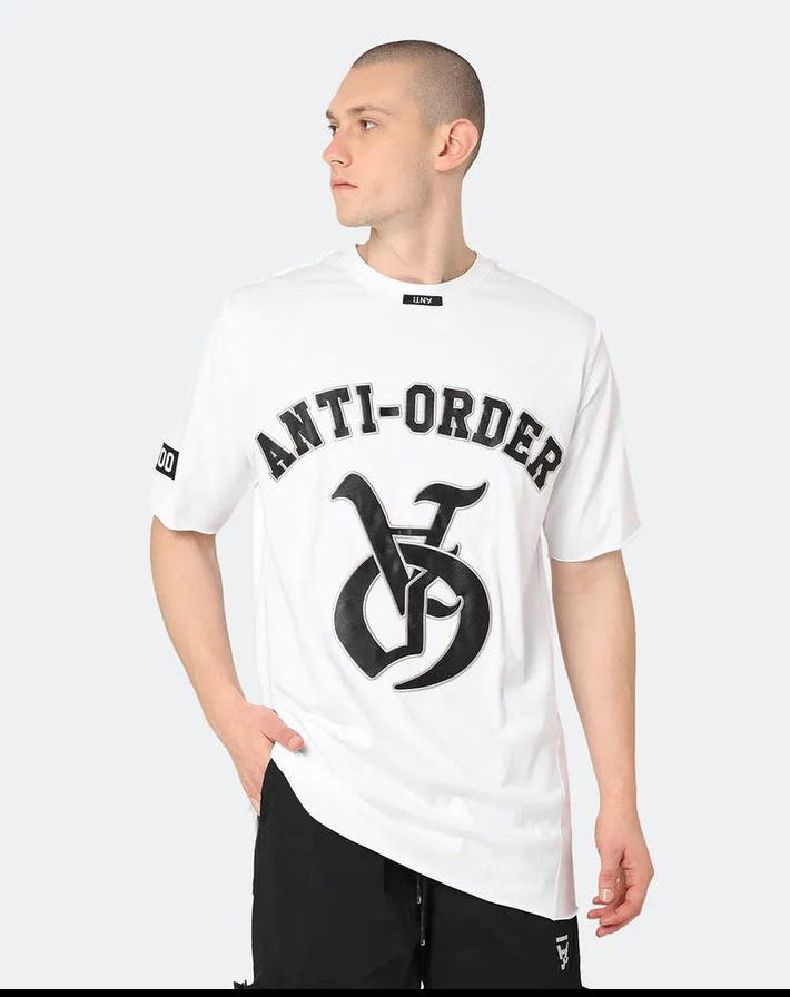 The Anti order logo antidote symmetry T-shirt in white