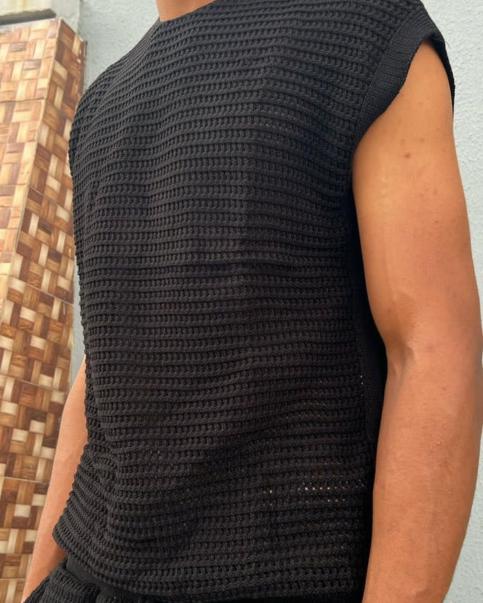Eksi knit up and down wear in black