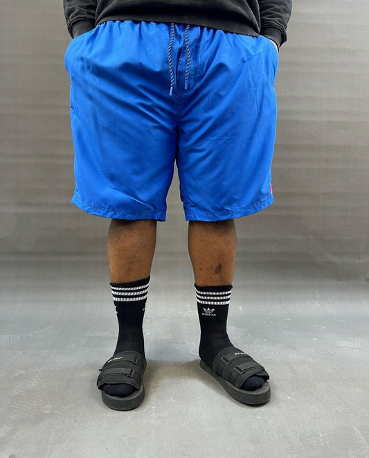 Plus sized beach shorts with small logo