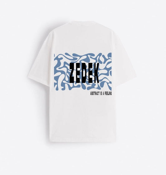 Zedek studio abstract is a feeling Tee in white