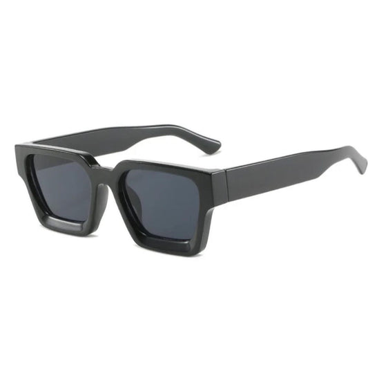 Retro chunky square sunglasses in black
