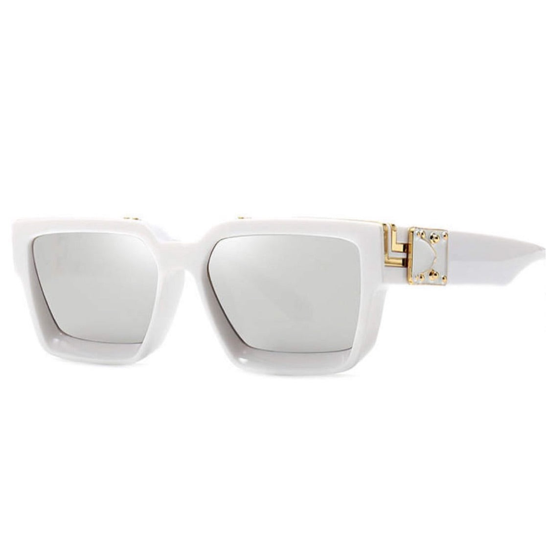Retro Square glasses in white
