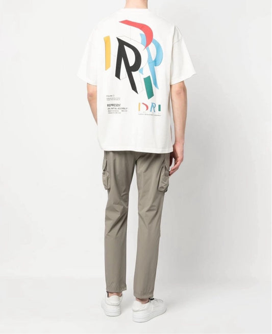 Represent logo print tshirt in white