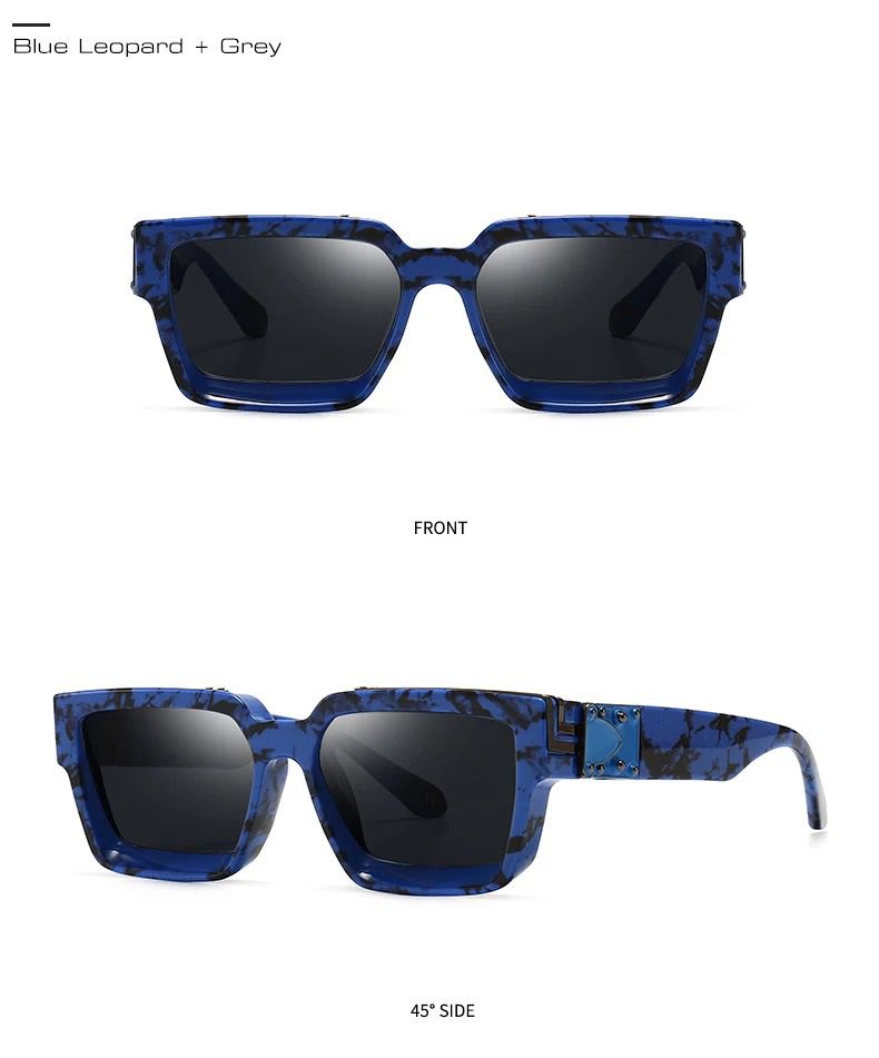 Retro square blue/black sunglasses