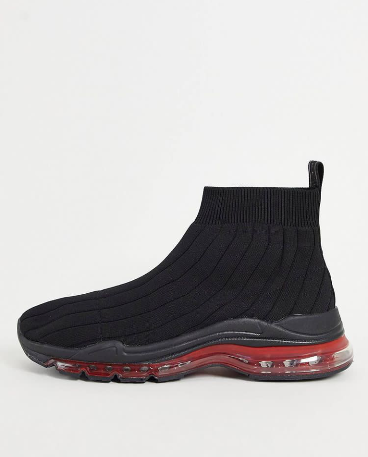 River island bubble runner socks trainers in black