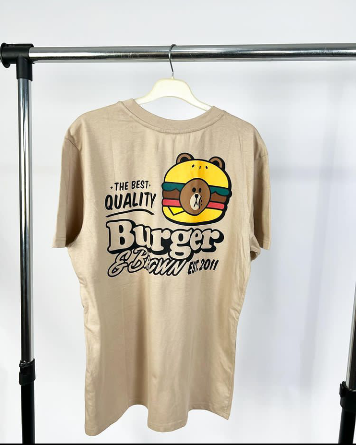 Burger E brown tee