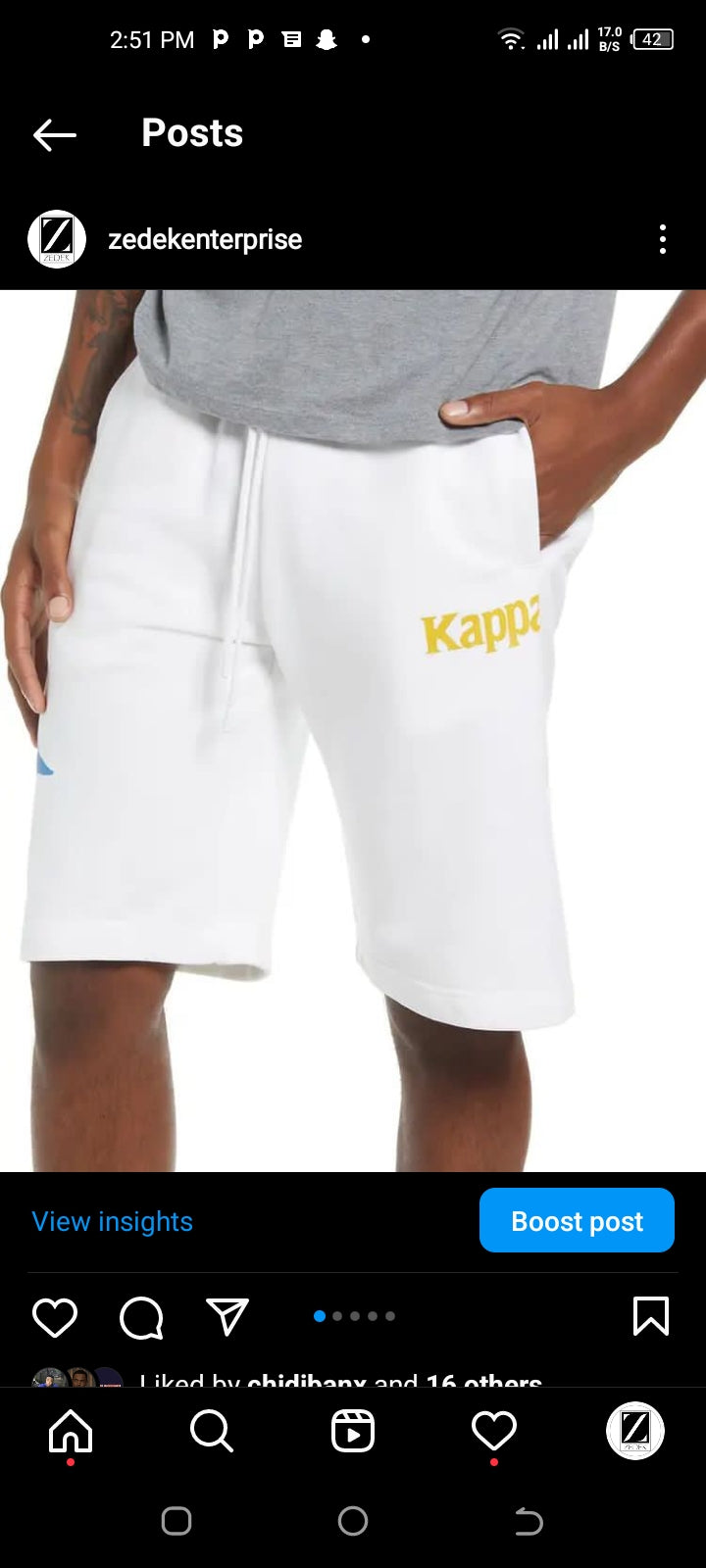 Kappa white short