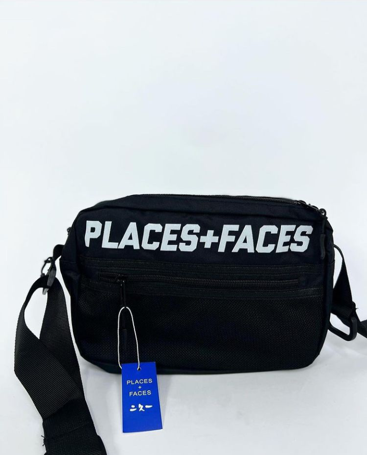 places faces reflective waist bag