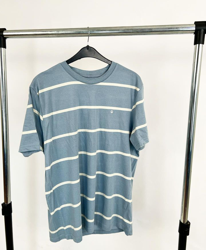 Blue and white line tee