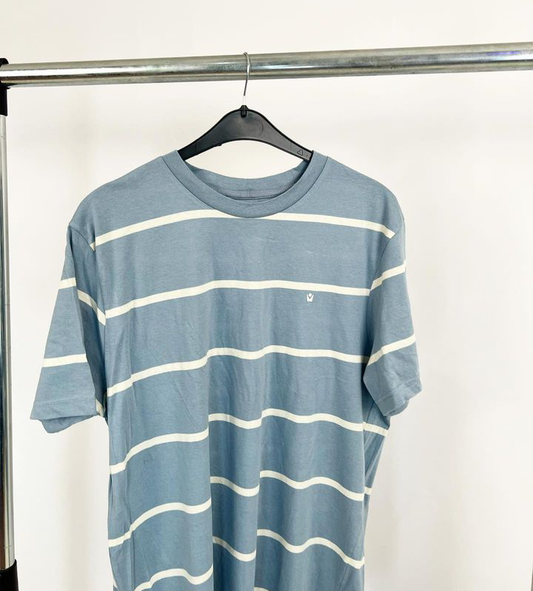 Blue and white line tee