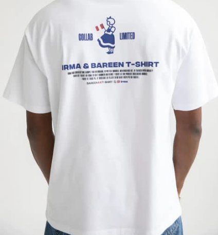 Bareen back print t-shirt in white