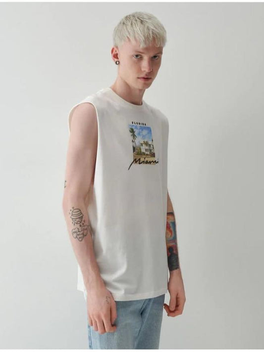 Reserved California Armless T-shirt in white