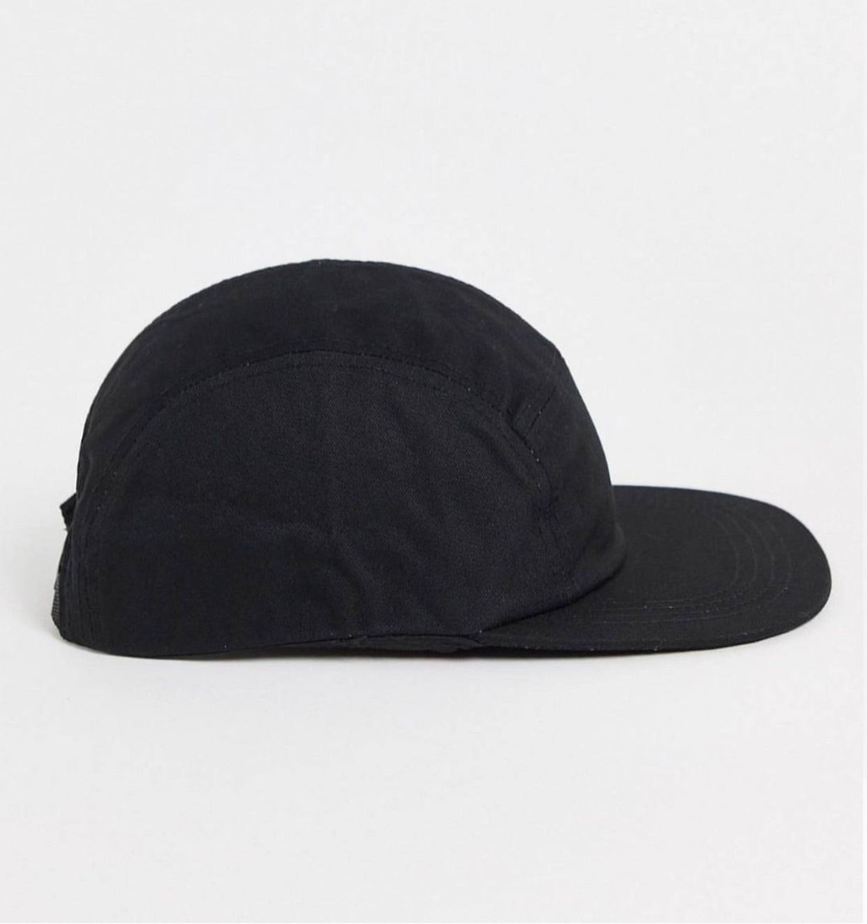 5 panel twill cap in black