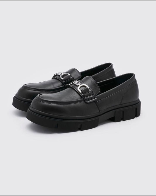 Boohooman track sole snaffle loafers