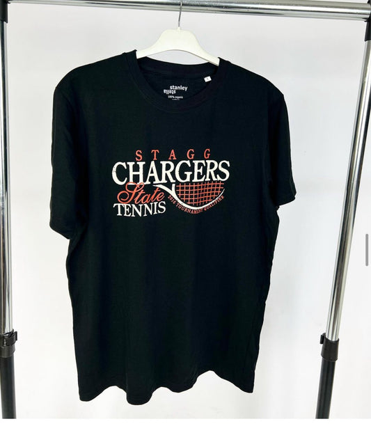 Staff chargers state tennis