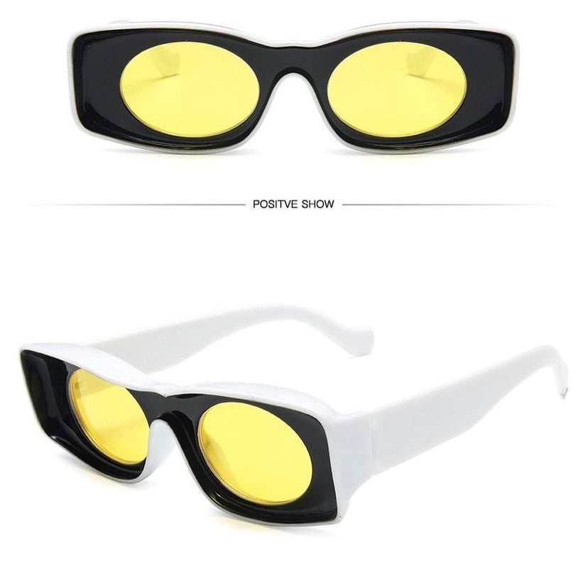 Retro luxury brand oversized square sunglasses