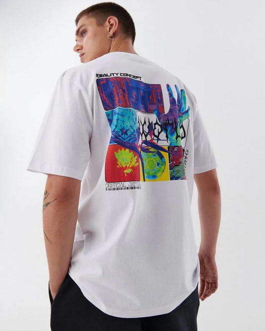 Cropp Reality Backprint T-shirt in white