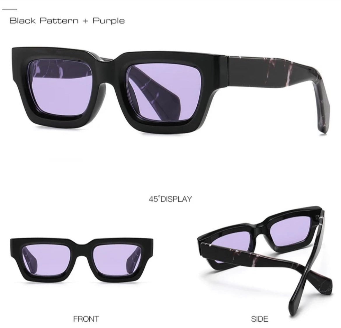 Vintage Men Trending Punk sunglasses with purple lens