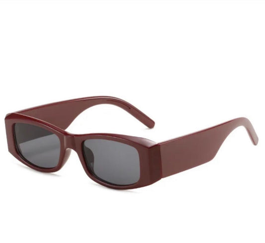 Vintage retro rectangle sunglasses in brown