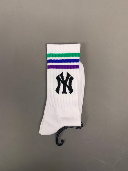 Ny socks green & purple