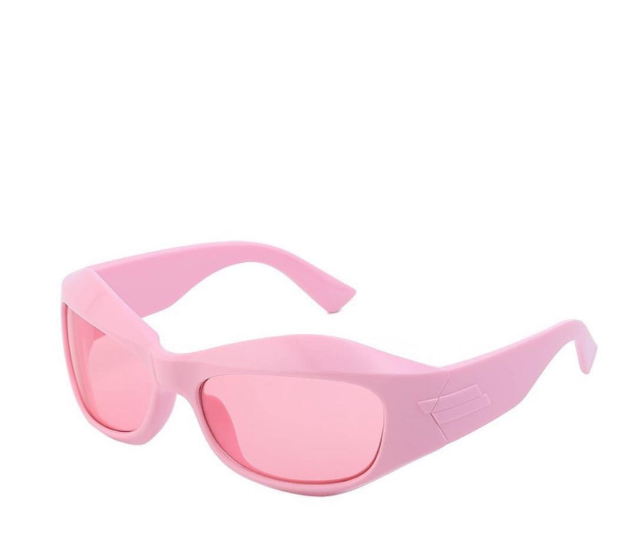 Wrap around acetate glasses in pink